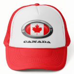 Flag of Canada in Steel Frame hats