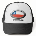 Flag of Chile in Steel Frame hats