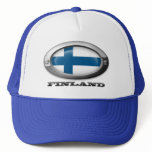 Flag of Finland in Steel Frame hats