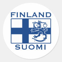 Flag of Finland Round Stickers
