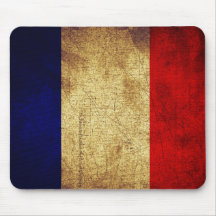 Flag of France Grunge Mouse Pad