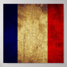 Flag of France Grunge Poster