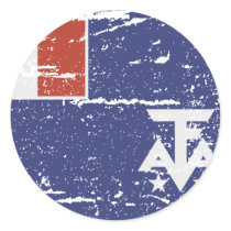 FLAG OF FRENCH SOUTHERN ANTARCTICA ROUND STICKERS