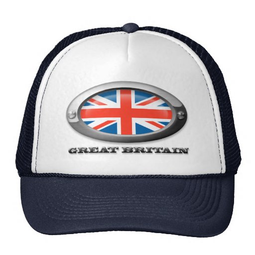 Flag of Great Britain in Steel Frame Hats