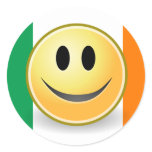Flag of Ireland Smiley Face Sticker