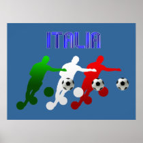 Flag of Italy Soccer Players Italia Calcio Sports Posters