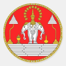 FLAG OF LAOS THREE HEAD ELEPHANT STICKERS