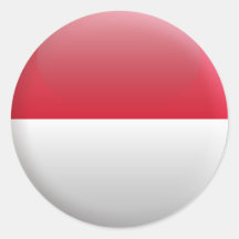 Flag of Monaco Round Sticker