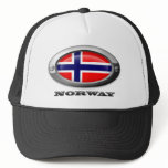 Flag of Norway in Steel Frame hats