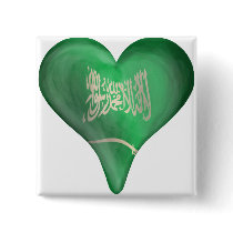 Flag Of Saudi Arabia In A Heart Button