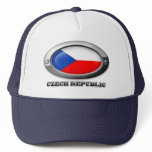 Flag of The Czech Republic in Steel Frame hats