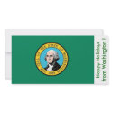 Flag of Washington, Happy Holidays from U.S.A. photo cards