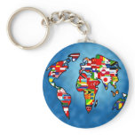 Flag Planet Key Chains