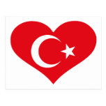 Flag turkey heart postcards