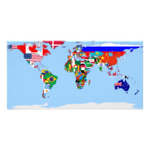 flagged blue world photocard photo card