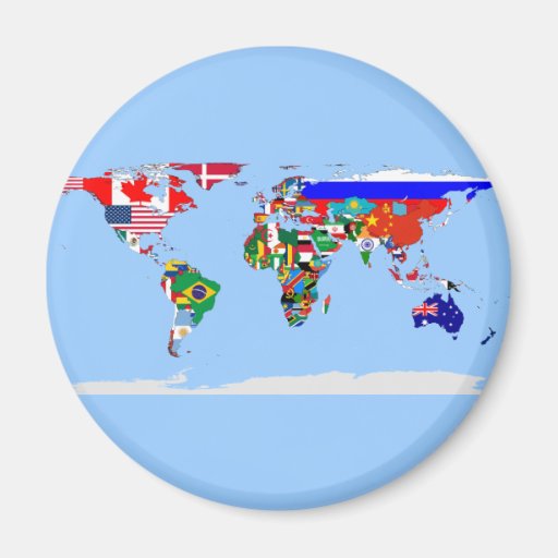 flagged world fridge magnet