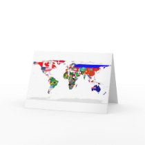 Flagged world greeting card