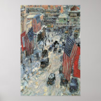Flags on 57th Street by Frederick Childe Hassam Posters