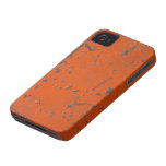 Flaky, scratched red paint. Faux rust and grunge casemate cases