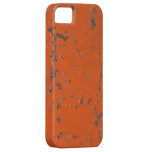 Flaky, scratched red paint. Faux rust and grunge casemate cases