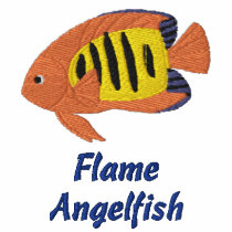Flame Angelfish Embroidered Shirt (Zip Hoodie)