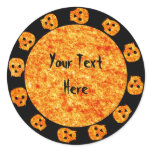 Flame Orange Skull Stickers