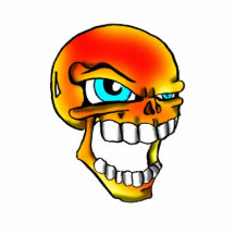 flame skull2 photo sculpture