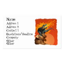 Flame Throwing Dinosaur Art by Michael Grills Business Card Template