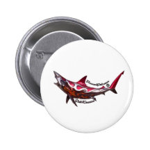 Flamed Fish and FishTs Joined together for Kewl Ts Pinback Button