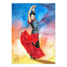 FLAMENCO DANCER watercolour Custom Invitation
