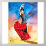 flamenco dancer watercolour posters