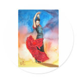 FLAMENCO DANCER watercolour stickers