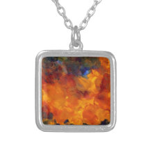 Flames Fire Designer Dramatic Flames Design Necklace