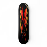 Flames on Black Skateboard
