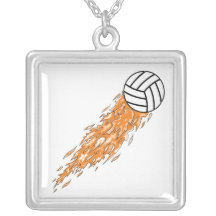 flames volleyball design pendants