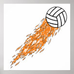 flames volleyball design print