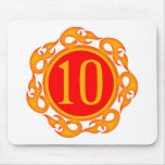 Flaming 10th Birthday Gifts Mouse Pad