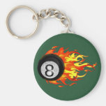 Flaming 8 Ball Key Chains