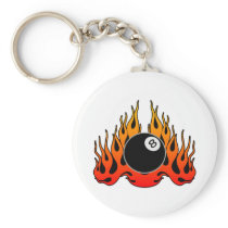 Flaming 8 Ball Key Chains