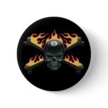 Flaming 8 Skull buttons