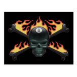 Flaming 8 Skull Postcard
