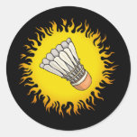 Flaming Badminton Stickers