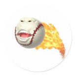 Flaming Baseball Stickers