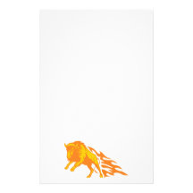 Flaming Bison #3 Personalized Stationery