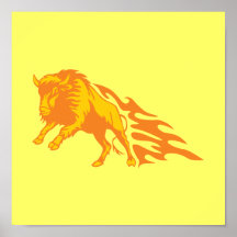 Flaming Bison #3 Poster