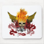 Flaming Bloody Skull mousepads