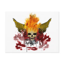 Flaming Bloody Skull Post Card