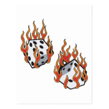 Flaming Dice Postcard