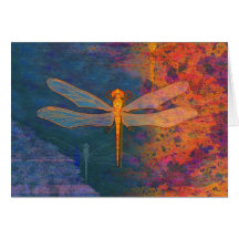 Flaming Dragonfly Greeting Card