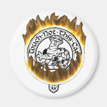 Flaming Family Crest on products Fridge Magnets